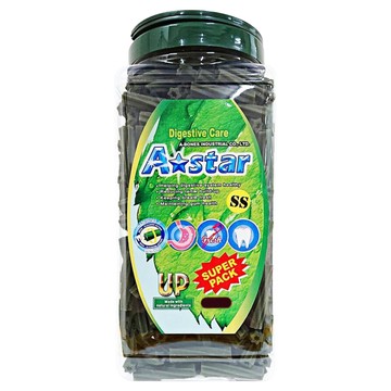 A star 空心六星棒 (健胃整腸) 超大桶裝-SS，牙齒深層清潔零死角，促進腸胃蠕動、保健消化道，富含多種蛋白質，維持身體機能  1.9kg  1桶