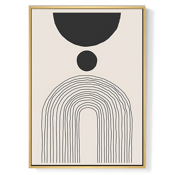 Boluo 菠蘿選畫所 點線圓舞曲II APGS4634G (59.4 x 42cm) 畫框 幾何抽象裝飾畫  金色