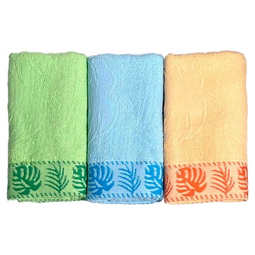 LIFE 來福牌 叢林探險毛巾 3條 台灣製 精梳棉 超柔軟吸水面巾  綠色 + 藍色 + 橘色