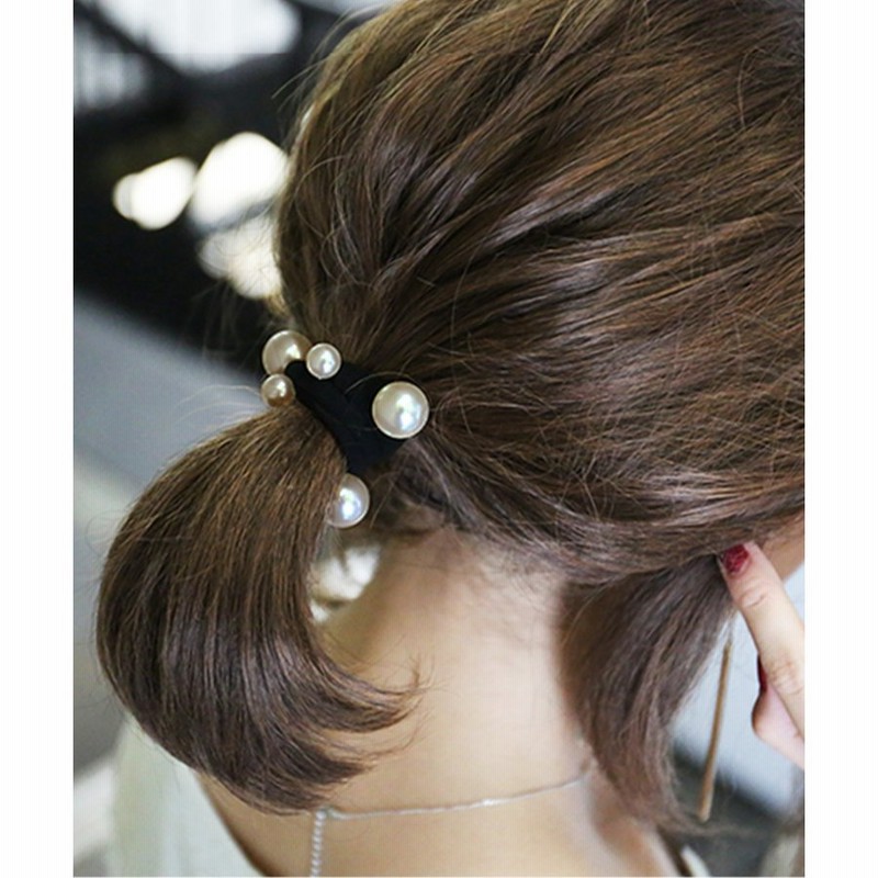 レディース アクセサリー ヘアアクセサリー ヘアゴム パール 大粒 小粒 ブレスレット きれいめ フェイクパール『パールモチーフヘアゴム』※メール便可 ※【2】 通販 LINEポイント最大0.5%GET | LINEショッピング