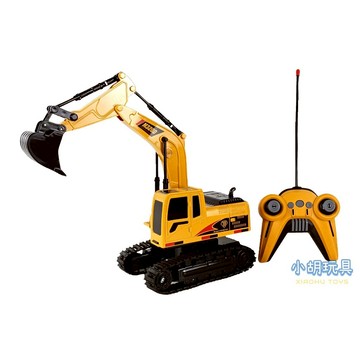 6通遙控聲光挖土機 無線遙控怪手 遙控工程車 遙控車【小胡玩具(電子發票)】