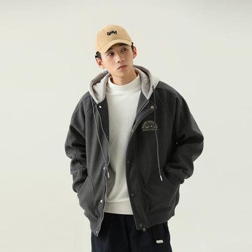 2023休閑寬松美式街頭棒球服男外套ins潮流長袖春季連帽夾克上衣