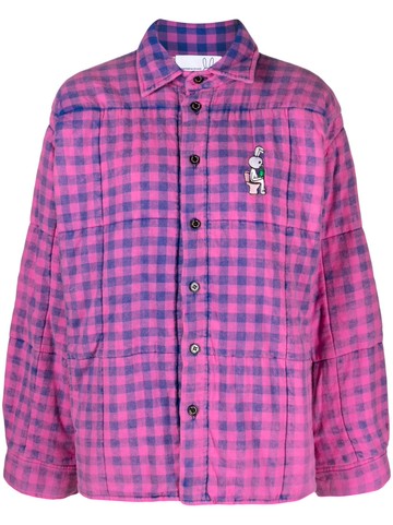 Natasha Zinko - Check Padded Shirt Jakcet - women - Cotton/Cotton/Polyester - S - Blue