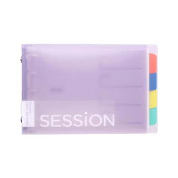 Maruman SESSION 9孔夾 B7 男女皆宜 單手尺寸 攜帶方便 帶有層疊標籤索引  淺紫  1本