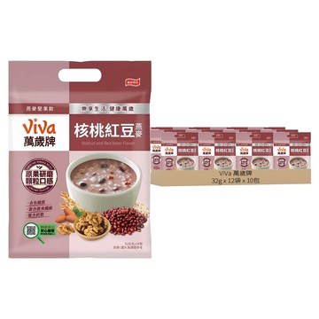 ViVa 萬歲牌 燕麥堅果飲 核桃紅豆口味  32g  10包  12袋