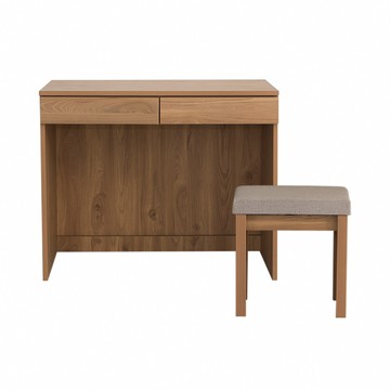 【IDEA】理亞實木雙抽置物收納書桌椅組合/辦公桌椅組合(電腦桌/化妝桌)