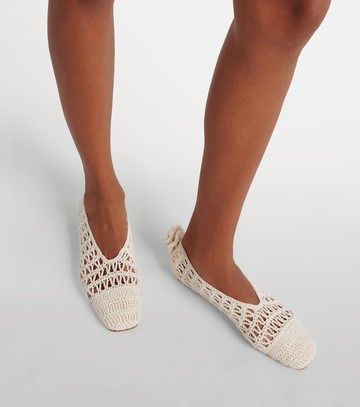 Magda Butrym Floral-appliqué crochet ballet flats