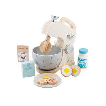 New Classic Toys 木製家家酒攪拌機 Set  荷蘭木玩品牌 天然木材與無毒塗料  優雅白  1組  18 x 10 x 21cm