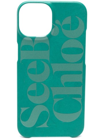 See by Chloé - logo-print iPhone 14 phone case - women - Acetate - One Size - Green