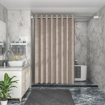 [福利商品]25-10_couselect-加厚仿亞麻防霉防水浴簾-拉簾-隔簾-200-x-180cm-梧桐杏-1個