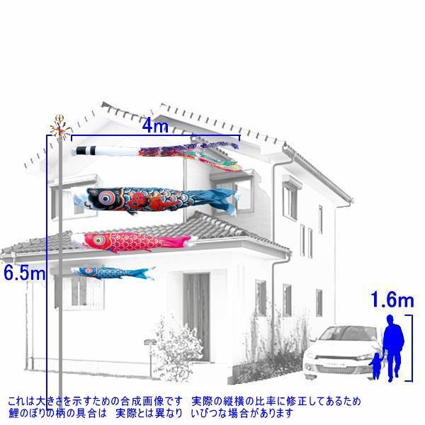 鯉のぼり 徳永鯉 112350 ガーデンセット 錦龍 4m3匹 金太郎 雲龍吹流し 139587340