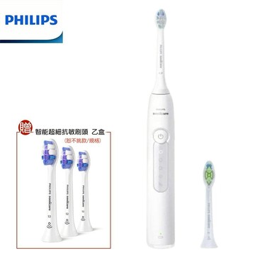 【PHILIPS 飛利浦 】Sonicare 舒適潔淨音波電動牙刷-皓月白 贈原廠超細抗敏刷頭三個 HX5191/01