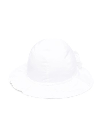 Il Gufo - bow-detailed cotton hat - kids - Cotton/Cotton/Spandex/Elastane - 50 - White