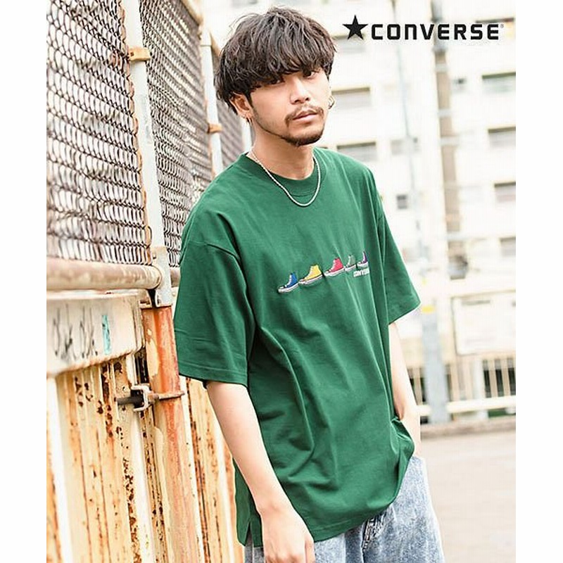 Sb Select エスビーセレクト Converse Fiveシューズ刺繍クルーネック半袖tシャツ コンバース Tシャツ メンズ ブランド おしゃれ ファッション 半袖 大きいサイズ ビッグシルエ メンズ グリーン 通販 Lineポイント最大1 0 Get Lineショッピング