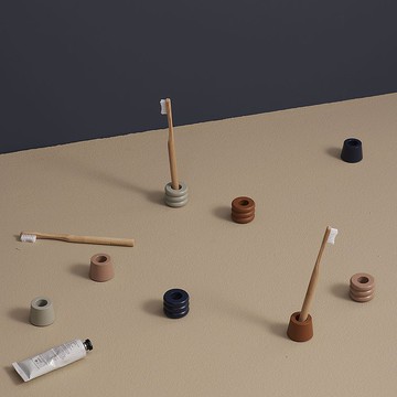 Design Bite 牙刷立架組 2入組 (4色可選)