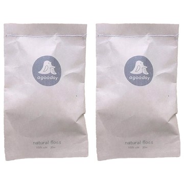 agooday 好日子 天然蠶絲牙線 線圈補充包 溫和潔淨 呵護牙齦  30m  1入  2個