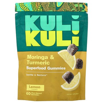 Kuli Kuli, 超級軟糖，辣木和薑黃，檸檬，60 粒 Superfood 軟糖