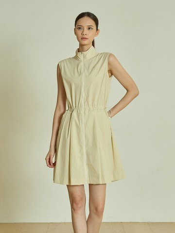 Woven Pleated Women's Golf Dress [Cream]
