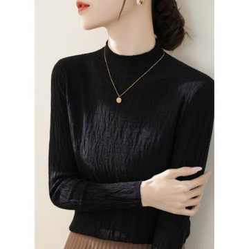 【Paiya 派亞】半高領肌理感內搭修身針織打底衫秋冬新款好看毛衣-不含項鍊(均碼M-XL可穿)