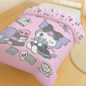 享夢城堡 MIT卡通天絲雙人薄被套6x7-三麗鷗酷洛米KUROMI 神秘占卜師-粉