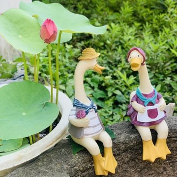 花園擺件造景庭院裝飾鴨子陽臺布置民宿別墅戶外室外創意擺設露臺