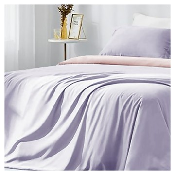 J-bedtime 床寢時光 素色石墨烯 天絲涼被床包枕套組  淺紫色 + 粉色  雙人加大  涼被 + 床包 + 枕套