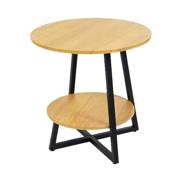 FAmILyLIFE 生活 木冶山居 Carmel工業風雙層圓形茶几 WO-017 60cm 6.3kg  白橡木