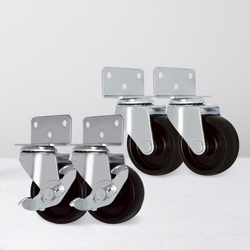 AXL 2英吋L型四角板PP輪 任何90度角木頭家具都可以裝(2活動2煞車