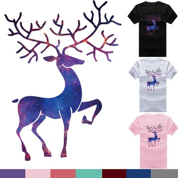 快速出貨 獨家配對情侶裝．客製化．T恤．班服．最佳情侶裝．獨家款．純棉短T．MIT台灣製．班服．星空鹿【YC094】可