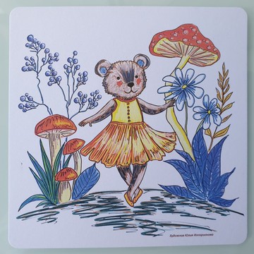 Teddy Bea 明信片 秋季動物 趣味收藏 精緻藝術卡 可列印