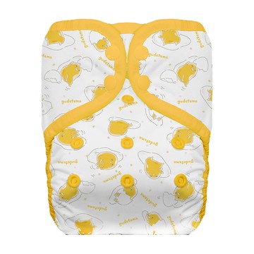 THiRSTiES 有機棉壓扣成長型口袋式布尿布 SANRIO聯名款 - XL 18-27 kg  Gudetama 蛋黃哥 白色 + 黃色  1件