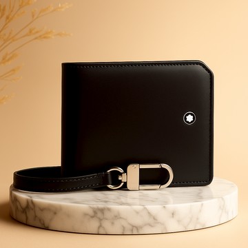 【Montblanc 萬寶龍】大師傑作（大班） 精選系列6卡短夾-附可拆式勾繩 (129699)