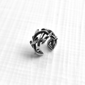 夾式耳環 交錯樹藤鋼製耳骨夾【NDF32】