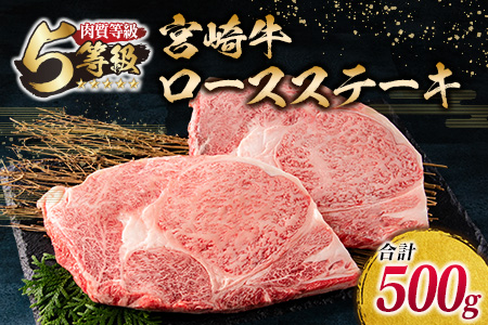 ≪数量限定≫最高ランク5等級宮崎牛ロースステーキ(計500g)　肉　牛　牛肉　国産 D22-191