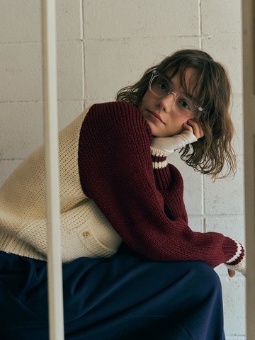David color block jumper (Wine)