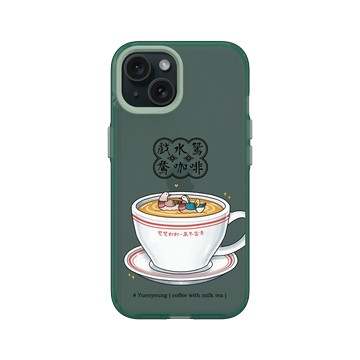 iPhone 15 Clear 憂墨綠 - 保羅先生 Mr.Paul - 戲水鴛鴦咖啡
