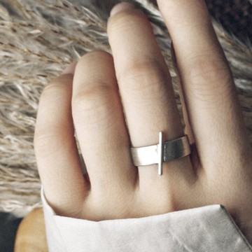 曲尾花原創手工小眾設計復古銀戒指女士款 個性潮人食指銀飾指環