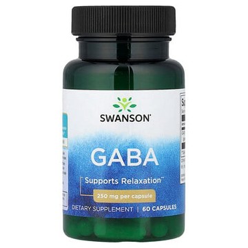 Swanson Vitamins, GABA，250 毫克，60 粒膠囊