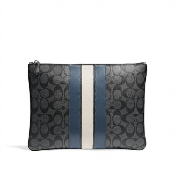 COACH 經典花紋拼條紋手拿包男士手拿包 F26071  ~【 菲尼斯 國際精品 ★ 疊加現抵$2099 】
