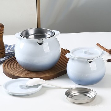 🔥臺灣出貨🔥【一週內1300+人拚單】油罐陶瓷耐高溫潑辣家用子罐專用儲油罐帶蓋廚房罐子裝油辣椒