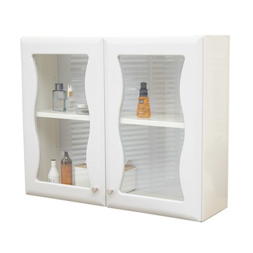 【Abis】海灣雙門防水塑鋼浴櫃/置物櫃-白色1入