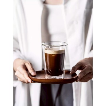 【N.SPACE】反口雙層玻璃杯 400ml  雙層玻璃杯 隔熱防燙  咖啡專用玻璃杯 雙層杯 防燙玻璃杯 咖啡杯