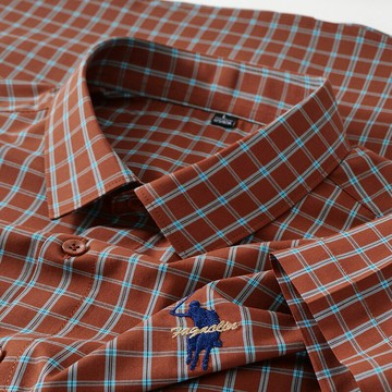 【新款熱賣】竹纖維襯衫男裝夏季男士短袖格子襯衫休閑中青年親膚透氣翻領襯衣