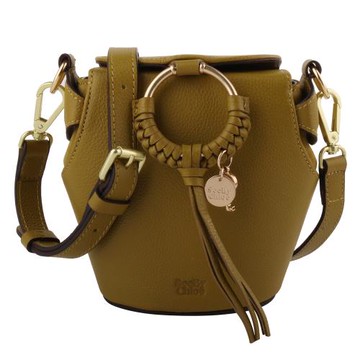 See by Chloe joan 皮革斜背水桶包 (芥黃/S)