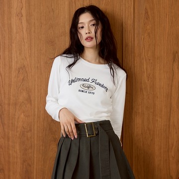 LALLO-雙邊抽繩字母圓領上衣