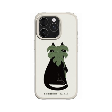 iPhone 16 Pro SolidX 貝殼灰 - ilovedoodle (Lim Heng Swee) - Cat and Plant - 龜背芋