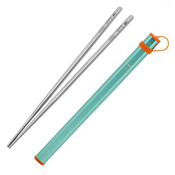 Keith 鋁合金便攜筷子套 適用於23cm筷子  綠色  1個