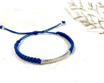 【925純銀】寶藍色日本繩編系列 (手環/腳環)