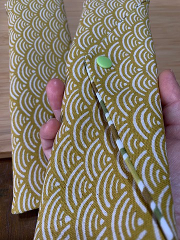 文青風環保純棉筷袋 ~ 寧靜海紋 暖陽黃 潮物 收納 手作餐具袋 禮