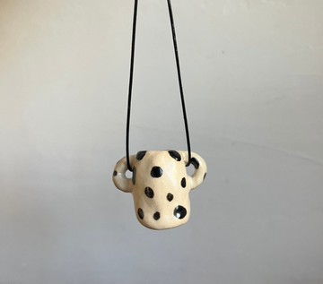 陶瓷小花瓶項鍊 圓點款